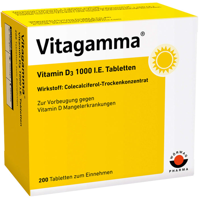 Vitagamma  Vitamin D3 1000 I.E. Tabletten, 200 St. Tabletten