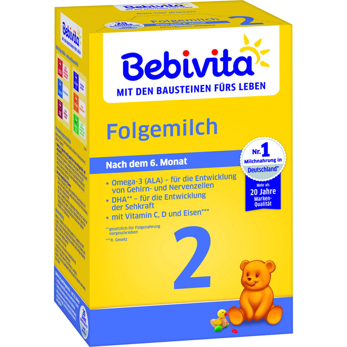 Bebivita 2 Folgemilch Pulver nach dem 6.Monat, 500 g Pulver
