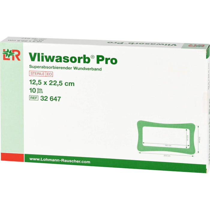 Vliwasorb Pro superabsorb. steril 12,5x12,5cm, 10 St KOM