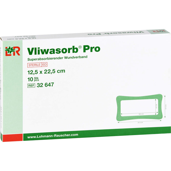 Vliwasorb Pro superabsorb. steril 12,5x12,5cm, 10 St KOM