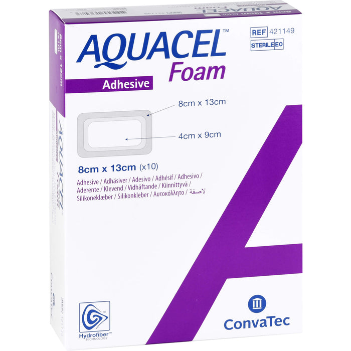 AQUACEL Foam adhäsiv 8x13cm, 10 St VER