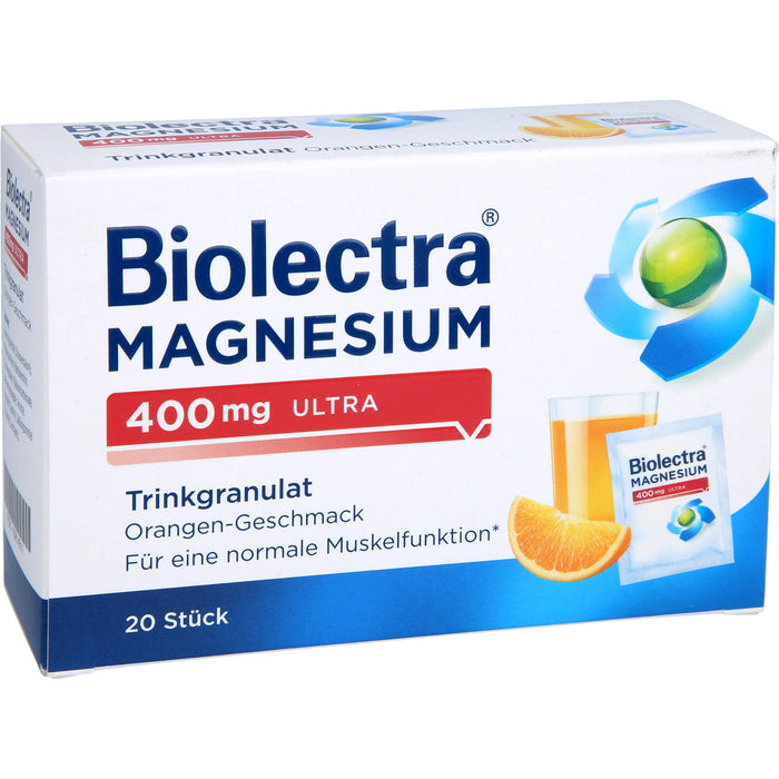 Biolectra Magnesium 400 mg ultra orange Trinkgranulat, 20 pcs. Sachets