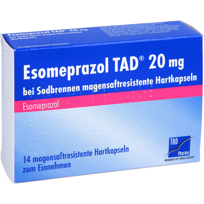 Esomeprazol TAD  20 mg bei Sodbrennen magensaftresistente Hartkapseln, 14 St. Kapseln