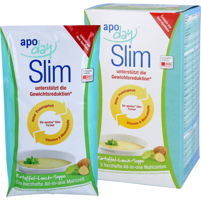 Apoday Kartoffel Lauch Slim Diät-Suppe Pulver, 5 St. Beutel
