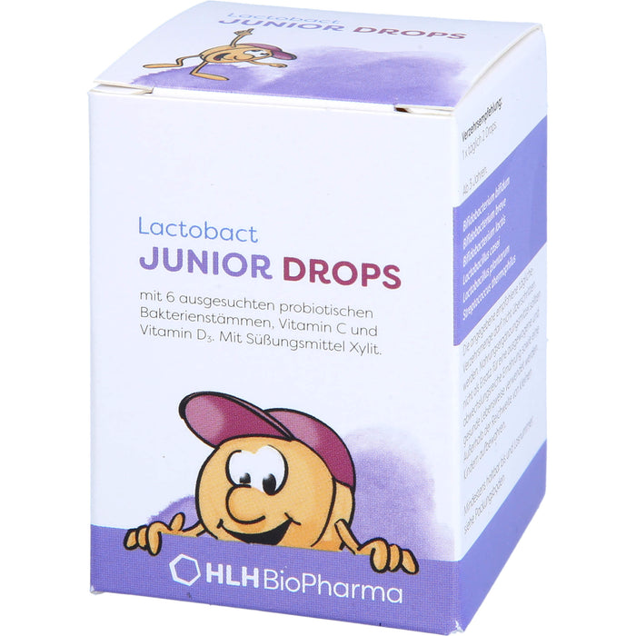 Lactobact Junior Drops mit 6 biologisch aktiven Bakterienstämmen, Vitamin C und Vitamin D3, 60 St. Tabletten