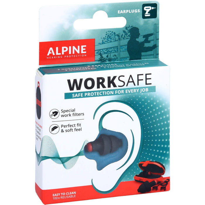 Alpine WorkSafe Ohrstöpsel, 2 St. Ohrstöpsel