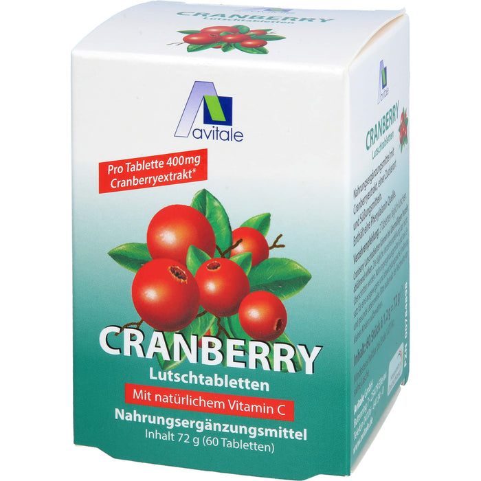 Avitale Cranberry Lutschtabletten mit natürlichem Vitamin C, 60 St. Tabletten