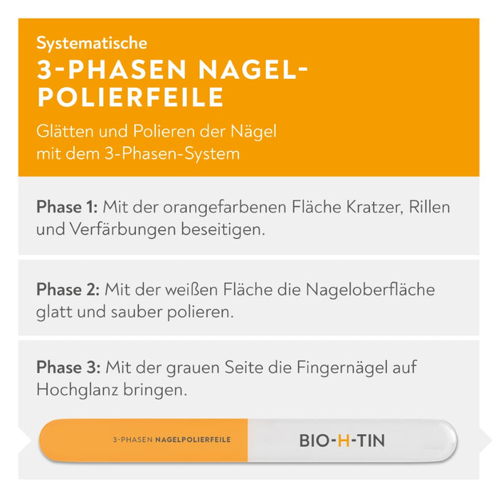 BIO-H-TIN Systematische 3-Phasen Nagelpolierfeile: Nagelpflege mit einem 3-Phasen System, 1 St. Feile