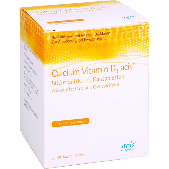 Calcium Vitamin D3 acis® 500 mg/400 I.E. Kautabletten, 100 St KTA