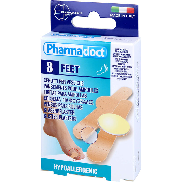 Pharmadoct Feet Blasenpflaster mit Hydrokolloidschicht, 8 St. Pflaster