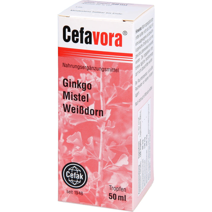 Cefavora Tropfen mit Ginkgo, Mistel und Weißdorn, 50 ml Lösung