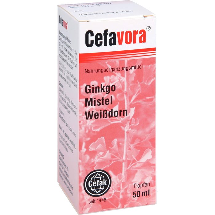Cefavora Tropfen mit Ginkgo, Mistel und Weißdorn, 50 ml Lösung