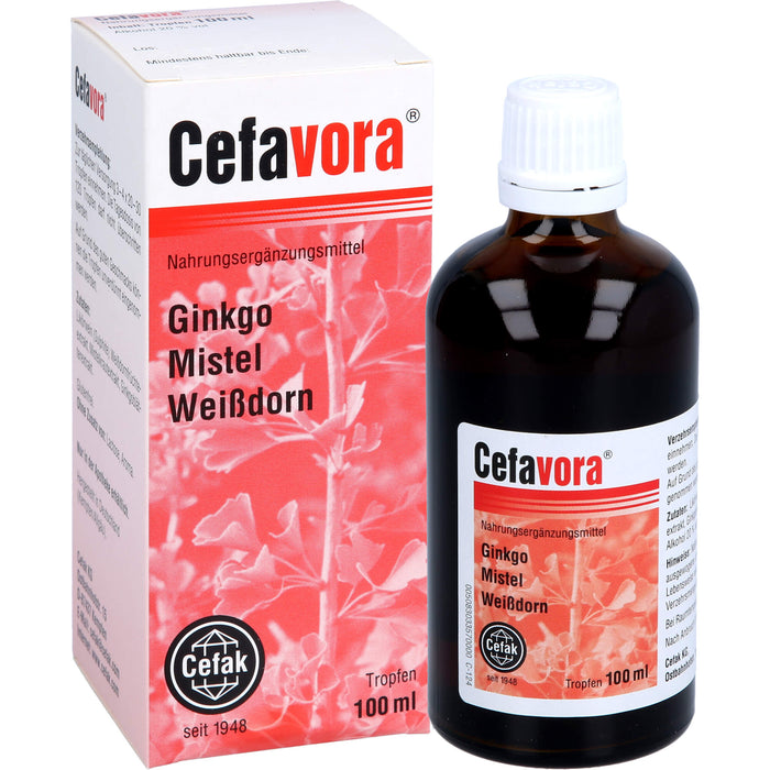 Cefavora Tropfen mit Ginkgo, Mistel und Weißdorn, 100 ml Lösung
