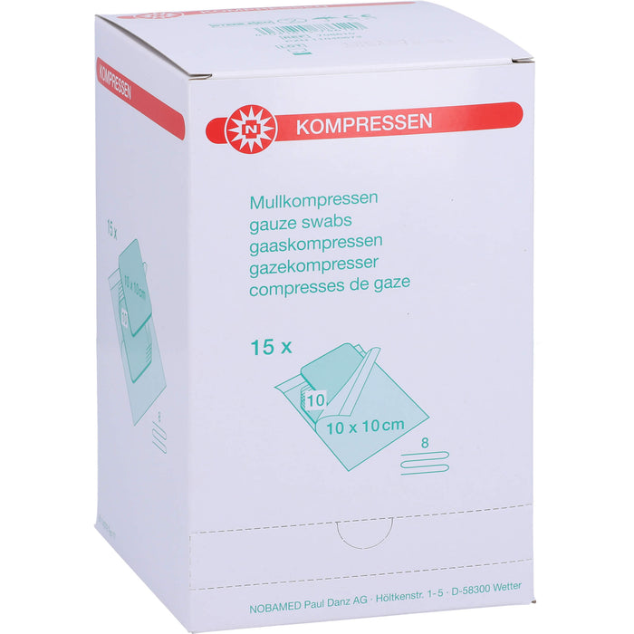KOMPRESSE-steril 10x10 8F P10, 15X10 St KOM