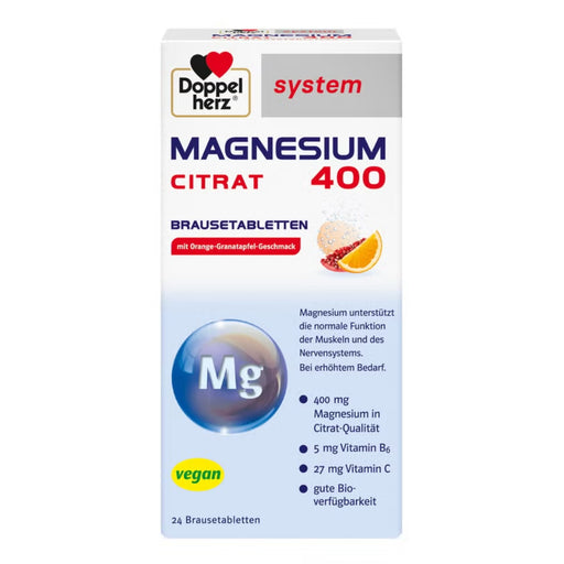Doppelherz system MAGNESIUM 400 CITRAT, 24 St. Tabletten