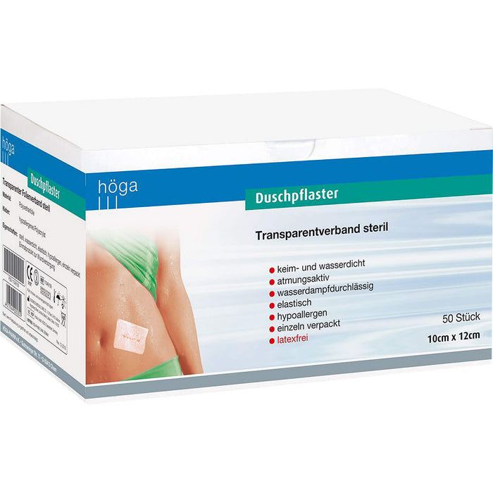 Duschpflaster steril Transparentverband 10cmx12cm, 50 St PFL
