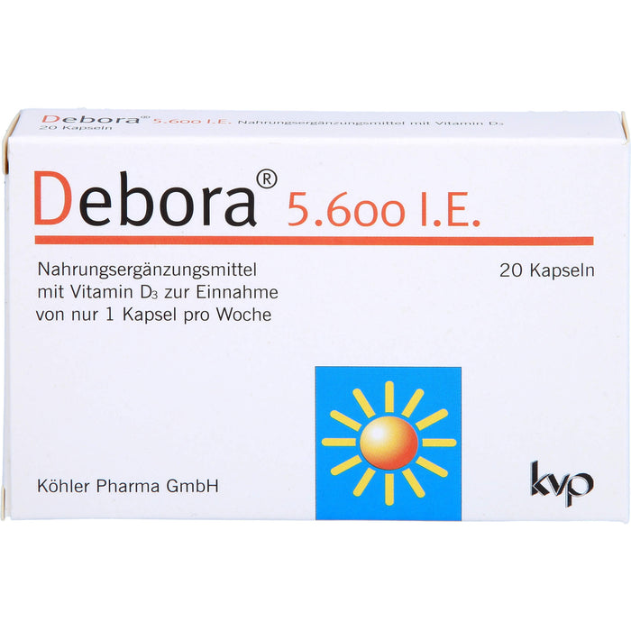 Debora 5.600 I.E. Kapseln mit Vitamin D3, 20 St. Kapseln