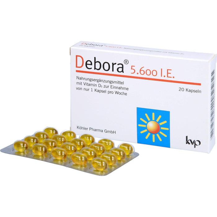 Debora 5.600 I.E. Kapseln mit Vitamin D3, 20 St. Kapseln