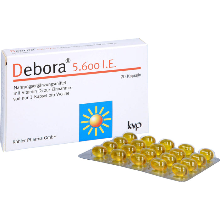 Debora 5.600 I.E. Kapseln mit Vitamin D3, 20 St. Kapseln