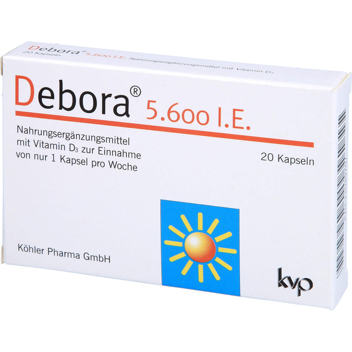 Debora 5.600 I.E. Kapseln mit Vitamin D3, 20 St. Kapseln