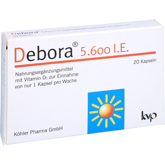 Debora 5.600 I.E. Kapseln mit Vitamin D3, 20 St. Kapseln