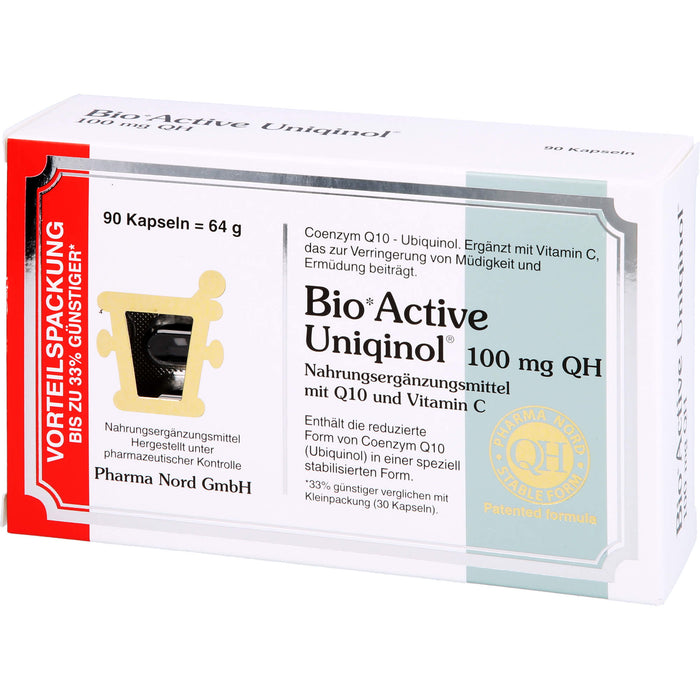 Pharma Nord BioActive Uniqinol 100 mg QH Kapseln zur Verringerung von Müdigkeit, 90 St. Kapseln