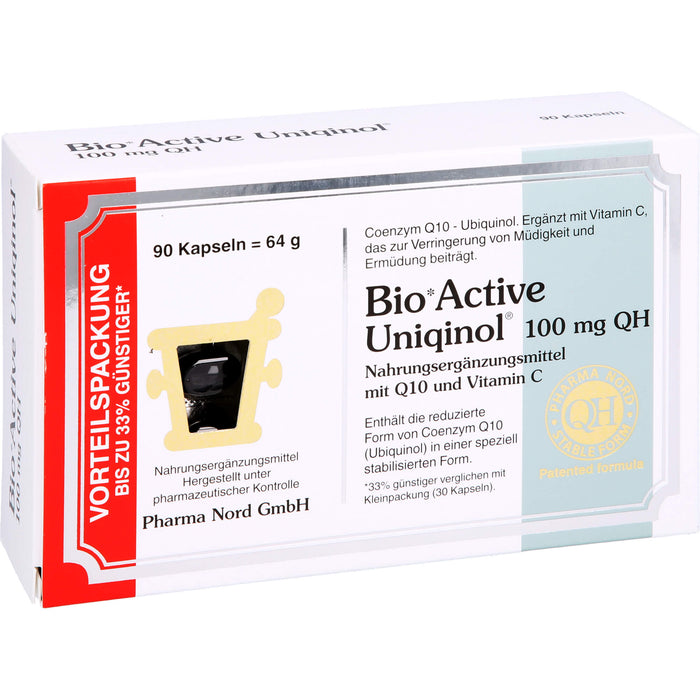 Pharma Nord BioActive Uniqinol 100 mg QH Kapseln zur Verringerung von Müdigkeit, 90 St. Kapseln