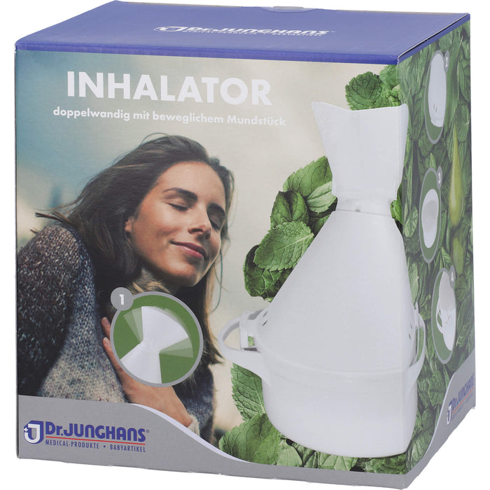 DR. JUNGHANS Inhalator 2-teilig aus Kunststoff doppelwandig mit beweglichem Mundstück, 1 St. Zubehör