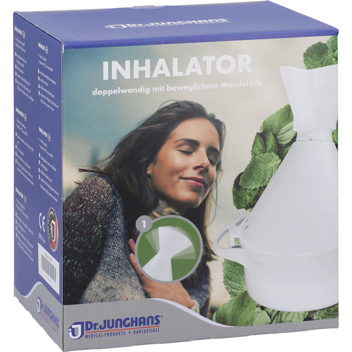 DR. JUNGHANS Inhalator 2-teilig aus Kunststoff doppelwandig mit beweglichem Mundstück, 1 St. Zubehör