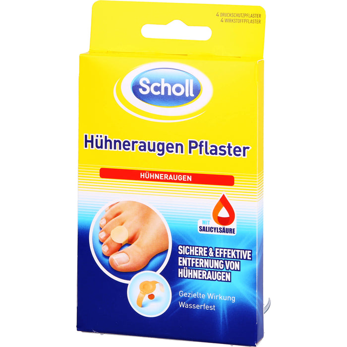 Scholl Hühneraugen Pflaster sichere und effektive Entfernung, 4 St. Pflaster