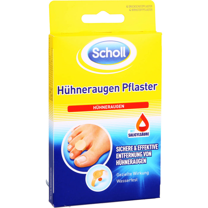 Scholl Hühneraugen Pflaster sichere und effektive Entfernung, 4 St. Pflaster