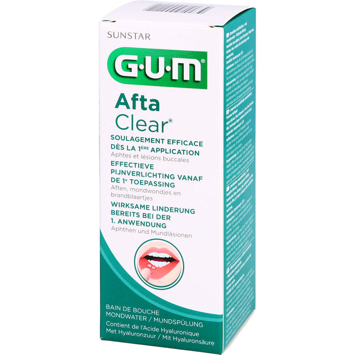 GUM Afta Clear Mundspülung für Aphten und Mundläsionen, 120 ml Lösung