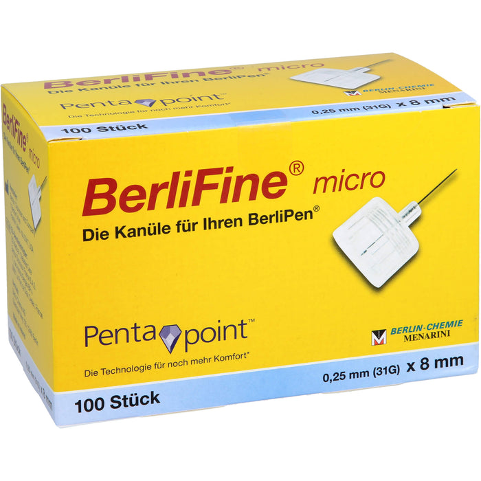 BerliFine micro Kanülen 0,25x8mm, 100 St KAN