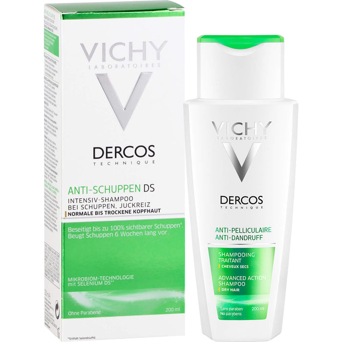 DERCOS Anti-Schuppen Intensiv-Shampoo bei Juckreiz für normale bis trockene Kopfhaut, 200 ml Shampoo