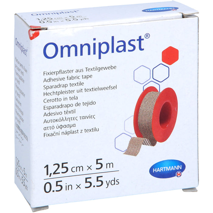 Omniplast 1,25 cm x 5 m für Verbandfixierungen aller Art, 1 St. Pflaster