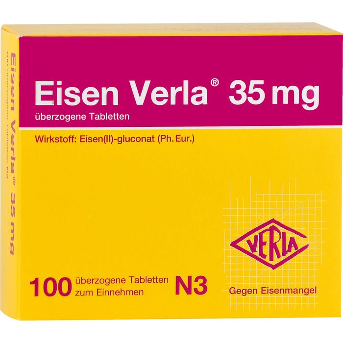 Eisen Verla  35 mg, überzogene Tabletten, 100 St. Tabletten