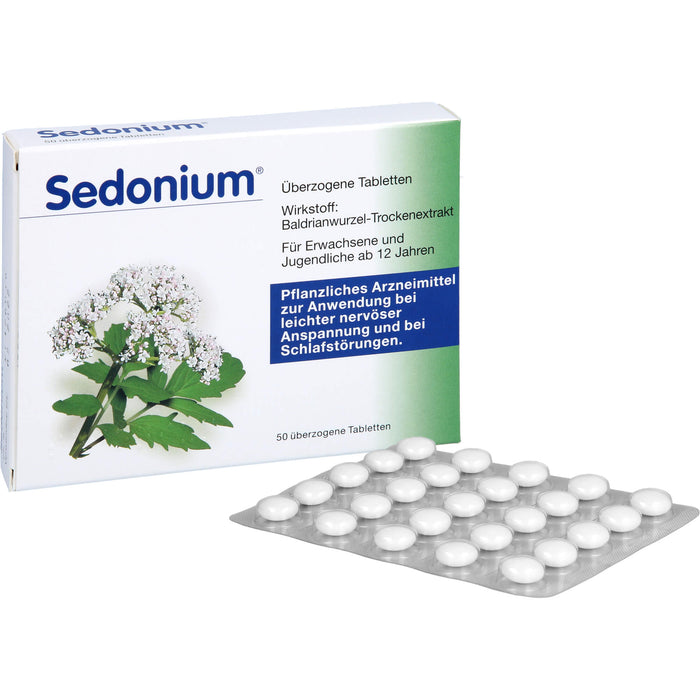 Sedonium Tabletten bei leichter nervöser Anspannung und bei Schlafstörungen, 50 St. Tabletten