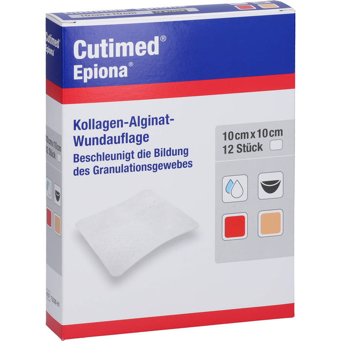 Cutimed Epiona 10 x 10 cm Kollagen-Alginat-Wundauflage, 12 St. Kompressen