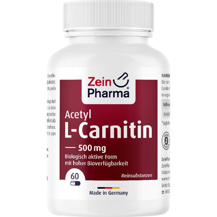 ZeinPharma Acetyl-L-Carnitin 500 mg Kapseln, 60 St. Kapseln