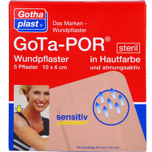 GoTa-POR Wundpflaster steril 100x60mm hautfarben, 5 St PFL