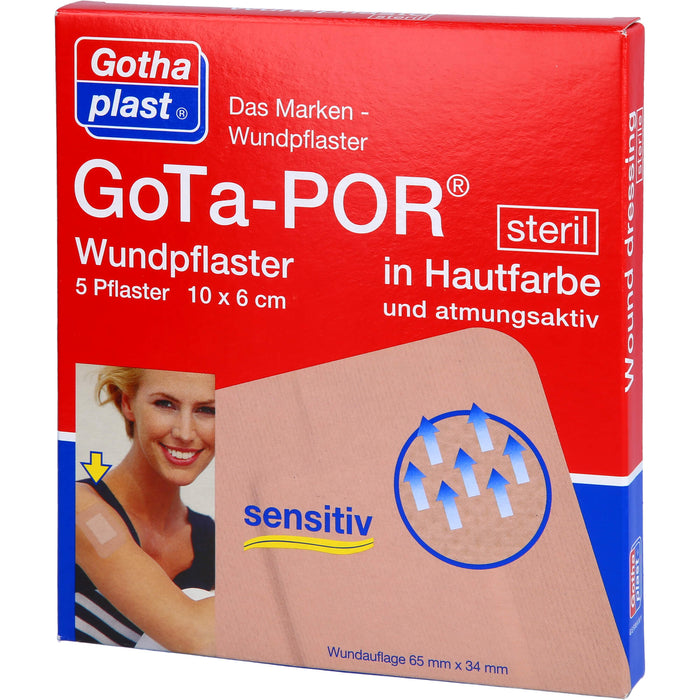 GoTa-POR Wundpflaster steril 100x60mm hautfarben, 5 St PFL
