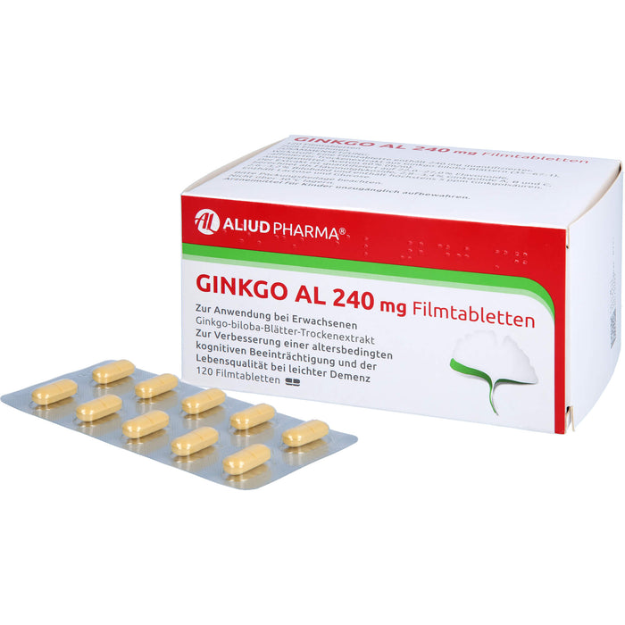 Ginkgo AL 240 mg Filmtabletten bei altersbedingten Gedächtniseinbußen mit leichter Demenz, 120 St. Tabletten