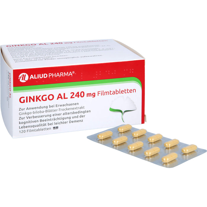Ginkgo AL 240 mg Filmtabletten bei altersbedingten Gedächtniseinbußen mit leichter Demenz, 120 St. Tabletten