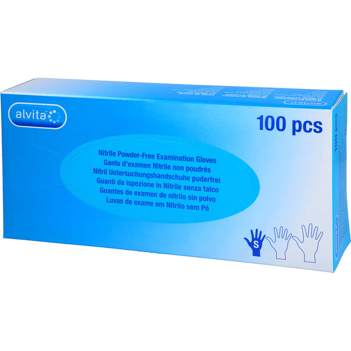 Alvita Nitril Untersuchungshandschuhe puderfrei S, 100 St. Handschuhe