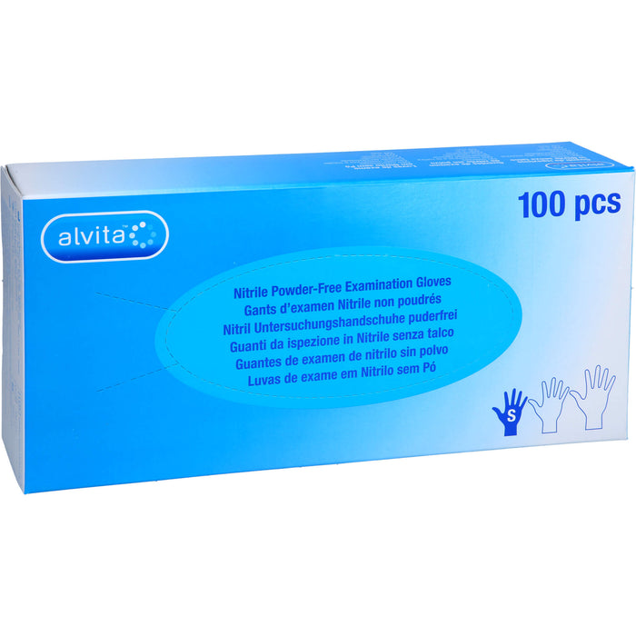 Alvita Nitril Untersuchungshandschuhe puderfrei S, 100 St. Handschuhe