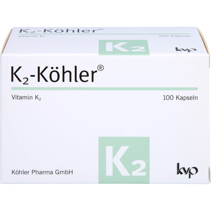 K2-Köhler Kapseln trägt zur Erhaltung normaler Knochen und zu einer normalen Blutgerinnung bei, 100 St. Kapseln