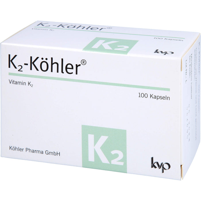 K2-Köhler Kapseln trägt zur Erhaltung normaler Knochen und zu einer normalen Blutgerinnung bei, 100 St. Kapseln