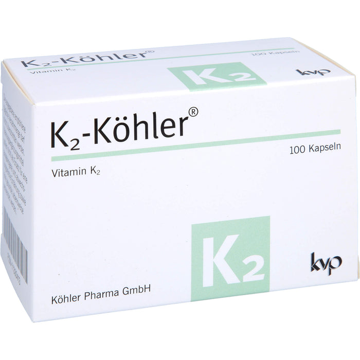 K2-Köhler Kapseln trägt zur Erhaltung normaler Knochen und zu einer normalen Blutgerinnung bei, 100 St. Kapseln