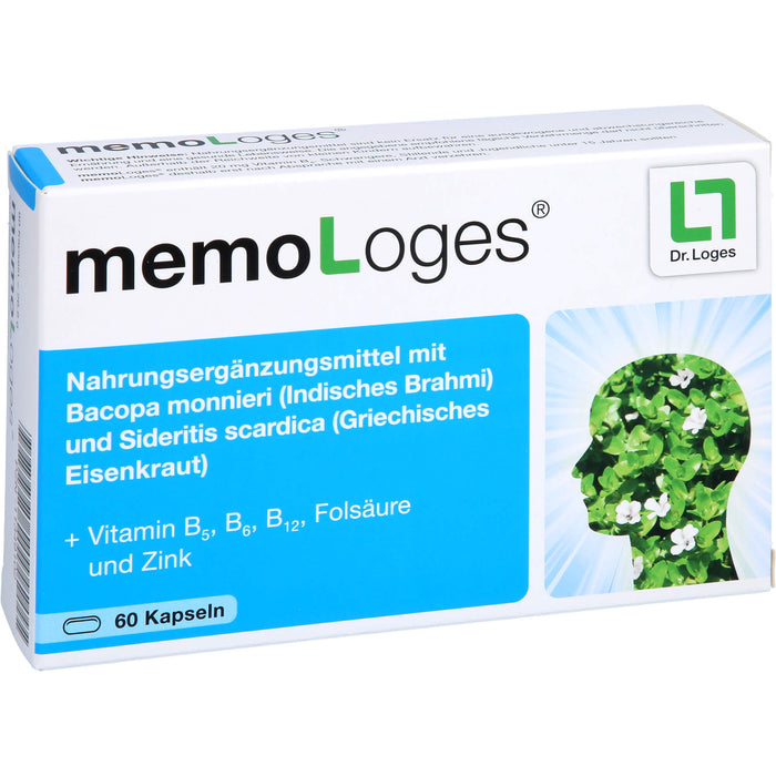 MemoLoges Kapseln zur Unterstützung für Gedächtnis und Konzentration, 60 St. Kapseln