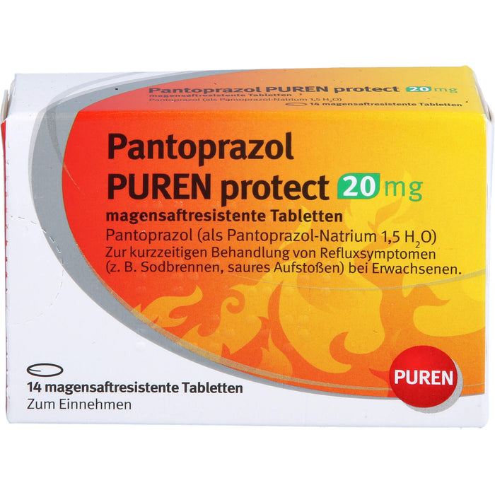 Pantoprazol PUREN protect 20 mg magensaftresistente Tabletten, 14 St. Tabletten